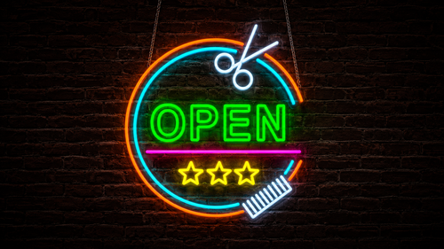 Barbershop Open - LED Neon Sign