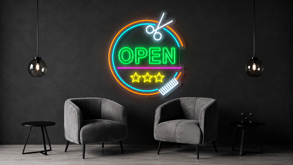 Barbershop Open - LED Neon Sign