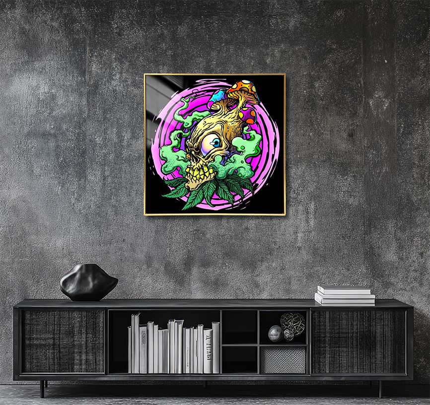 Mushroom Head - Resin Canvas Art
