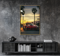 Sunset Supercar - Resin Canvas Art