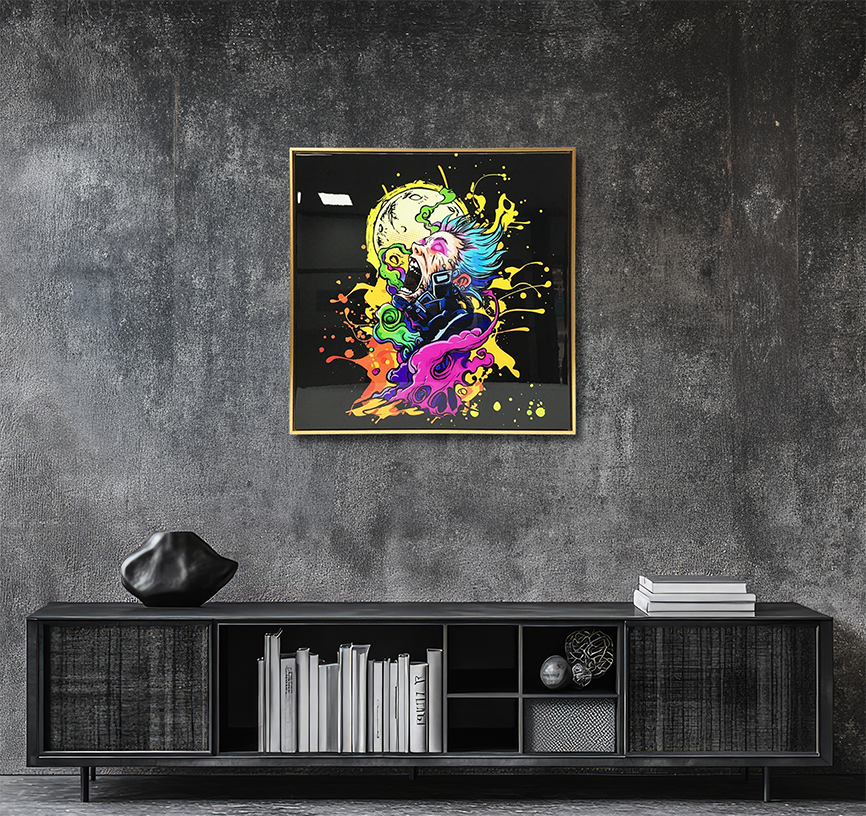 Lunar Cyborg - Resin Canvas Art