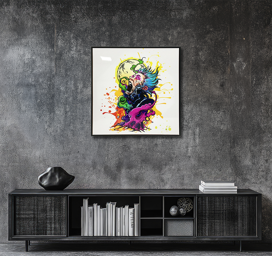 Lunar Cyborg - Resin Canvas Art
