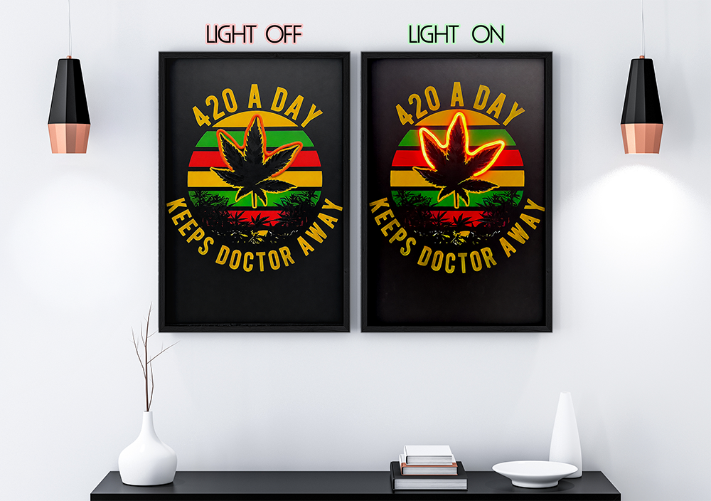 420 Everyday - Framed Canvas Art w/ LED