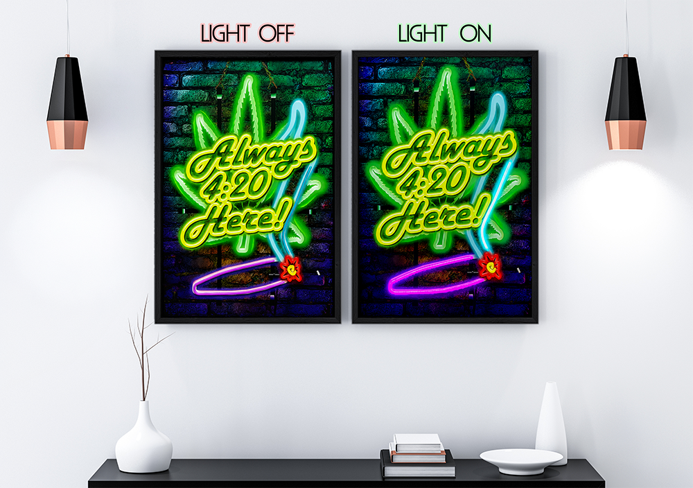 420 Everyday - Framed Canvas Art w/ LED