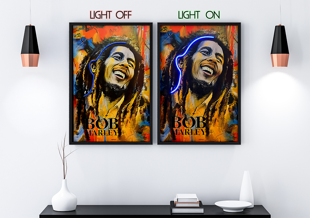 Portrait Bob - Framed Canvas Art w/ LED