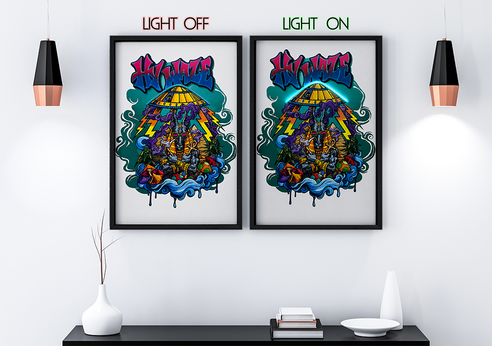 Anubis - Framed Canvas Art w/ LED