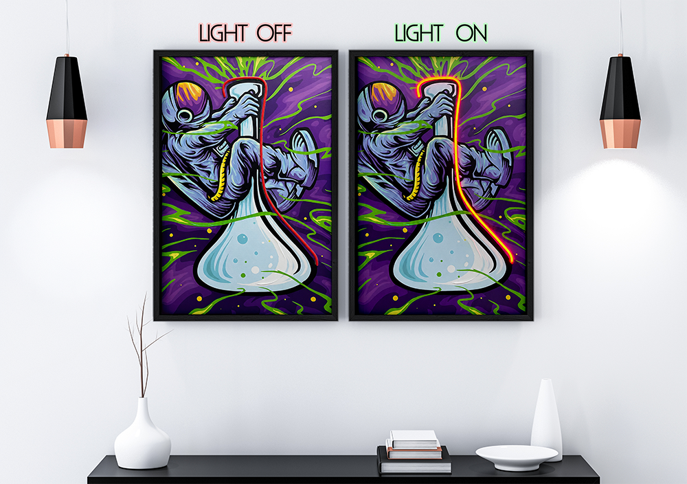 Hemp Party - Framed Canvas Art w/ LED