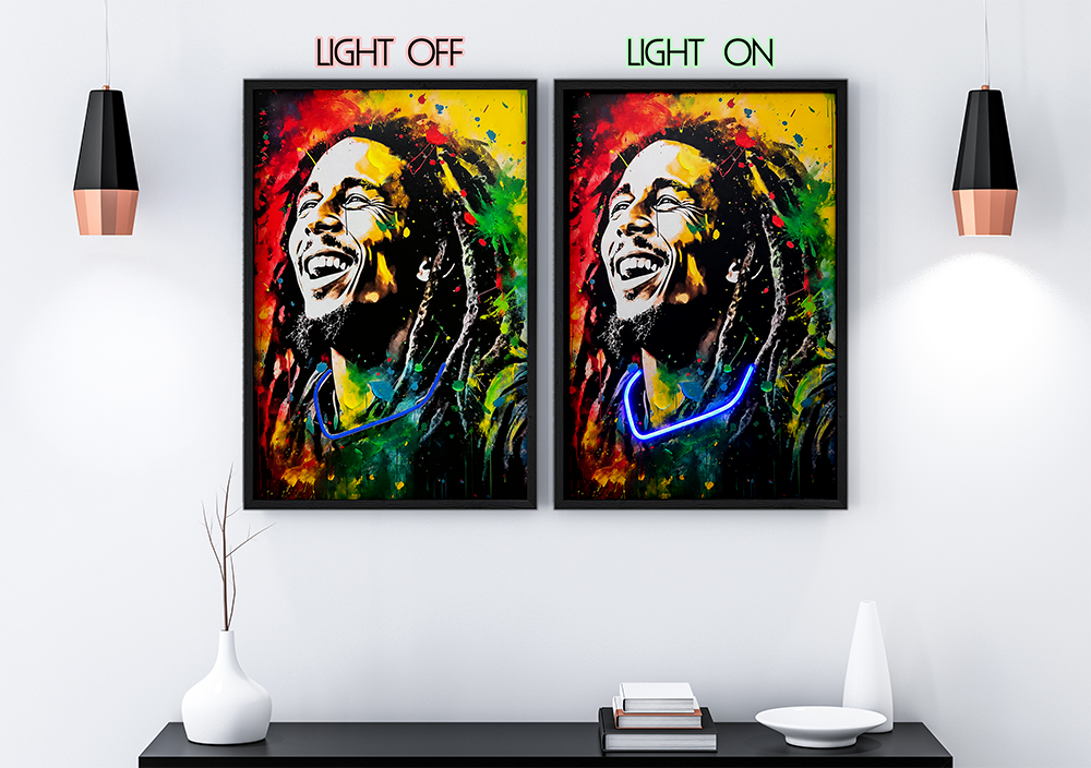 Portrait Bob - Framed Canvas Art w/ LED