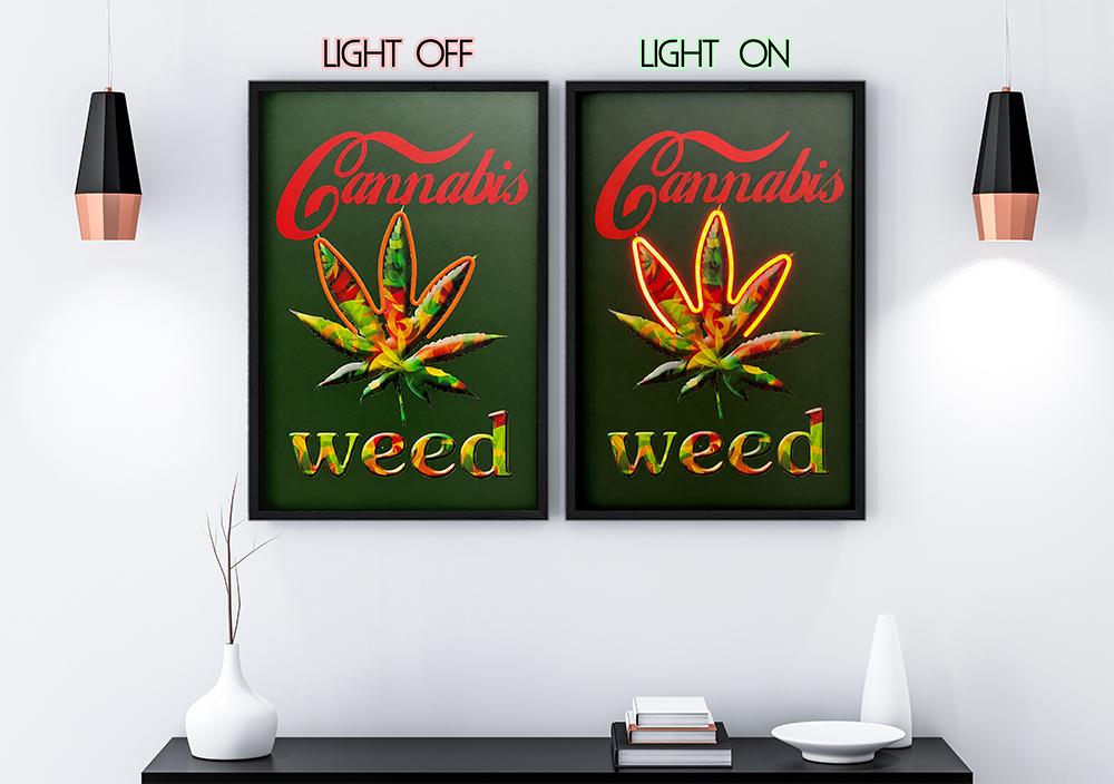 Quote Leaf - Framed Canvas Art w/ LED