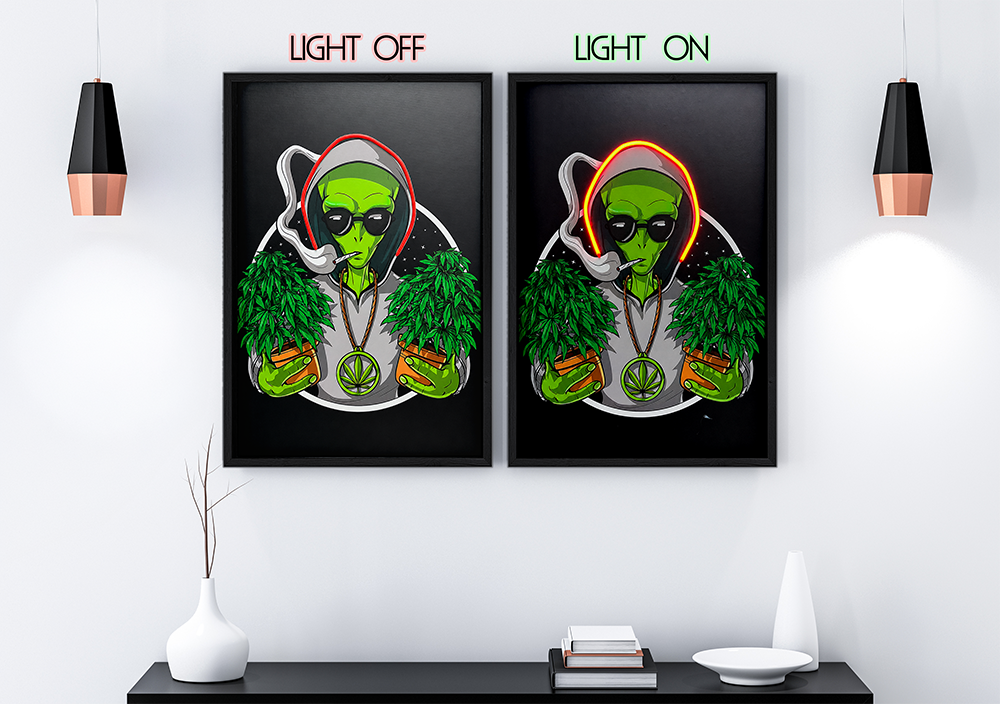 Groovy Vibes - Framed Canvas Art w/ LED
