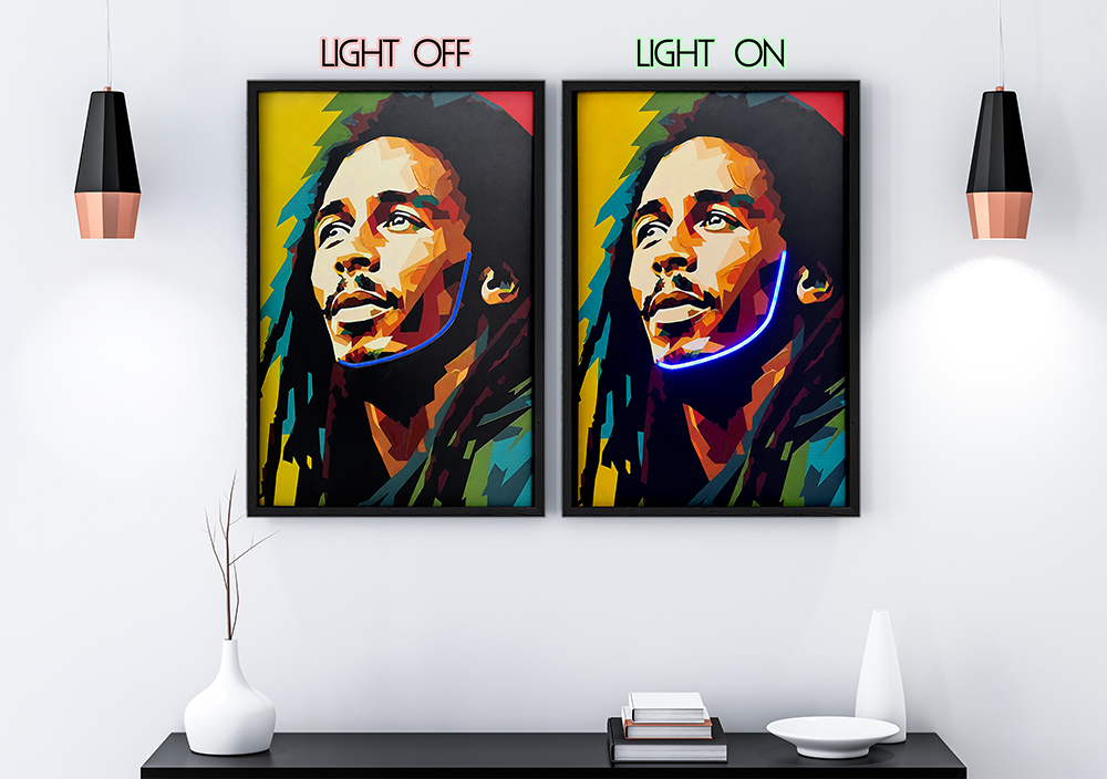 Portrait Bob - Framed Canvas Art w/ LED