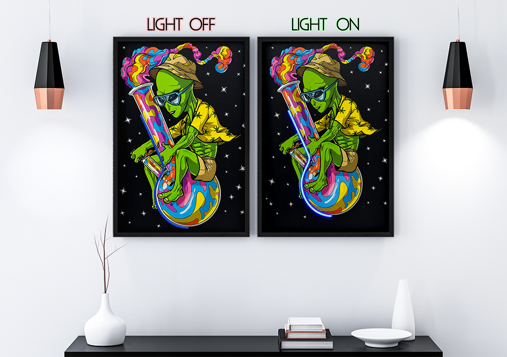 Space Travelers - Framed Canvas Art w/ LED