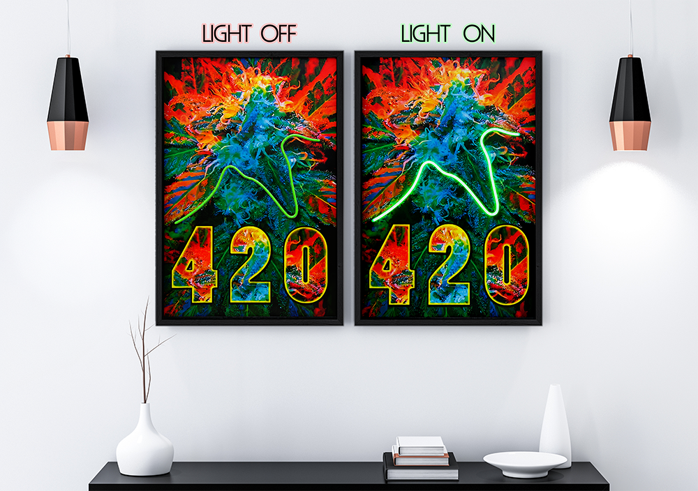420 Everyday - Framed Canvas Art w/ LED