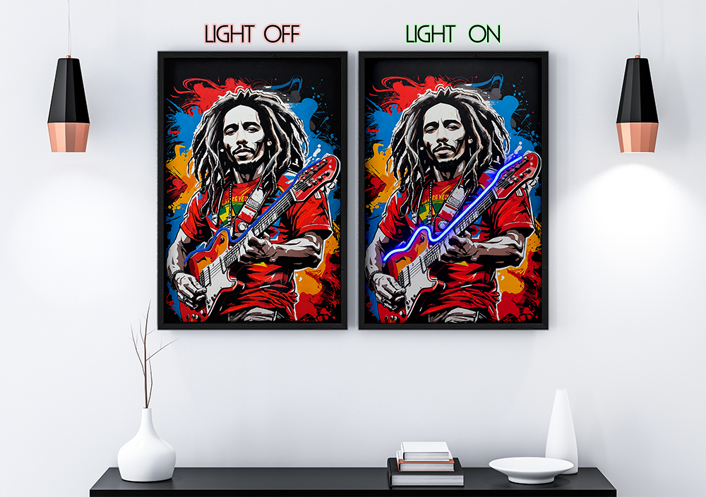 Electric Bob - Framed Canvas Art w/ LED