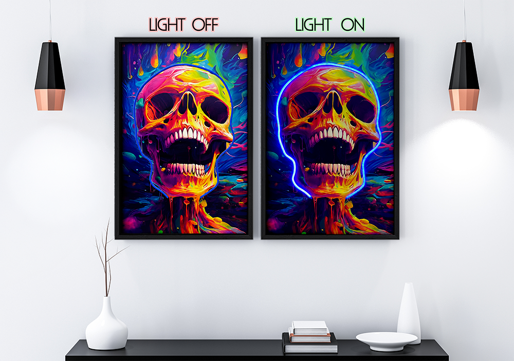 Vibrant Trip - Framed Canvas Art w/ LED