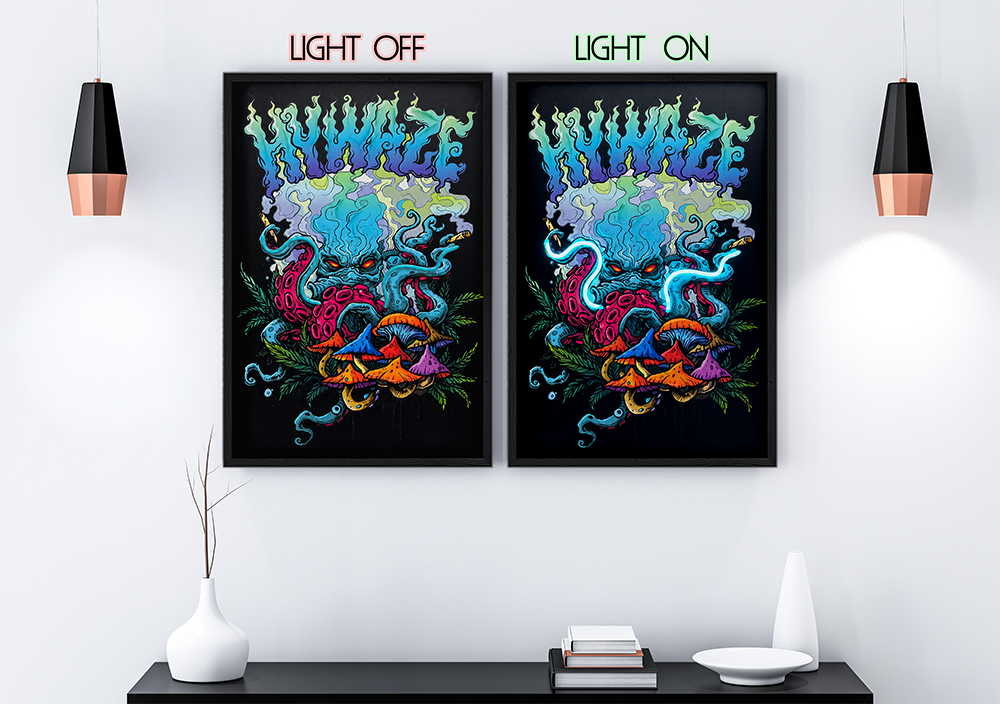 Octopus - Framed Canvas Art w/ LED