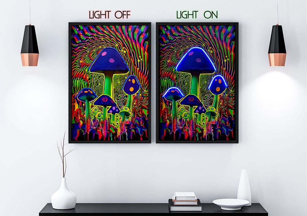 Vibrant Trip - Framed Canvas Art w/ LED