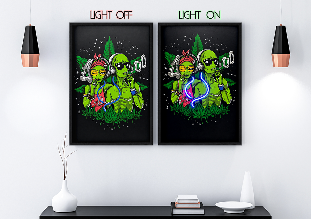 Groovy Vibes - Framed Canvas Art w/ LED