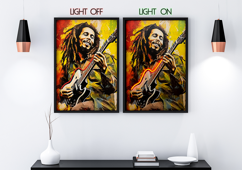 Electric Bob - Framed Canvas Art w/ LED