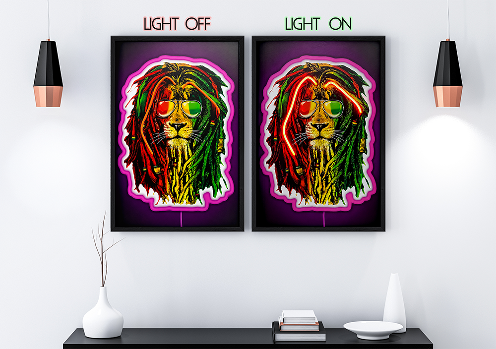 Portrait Bob - Framed Canvas Art w/ LED