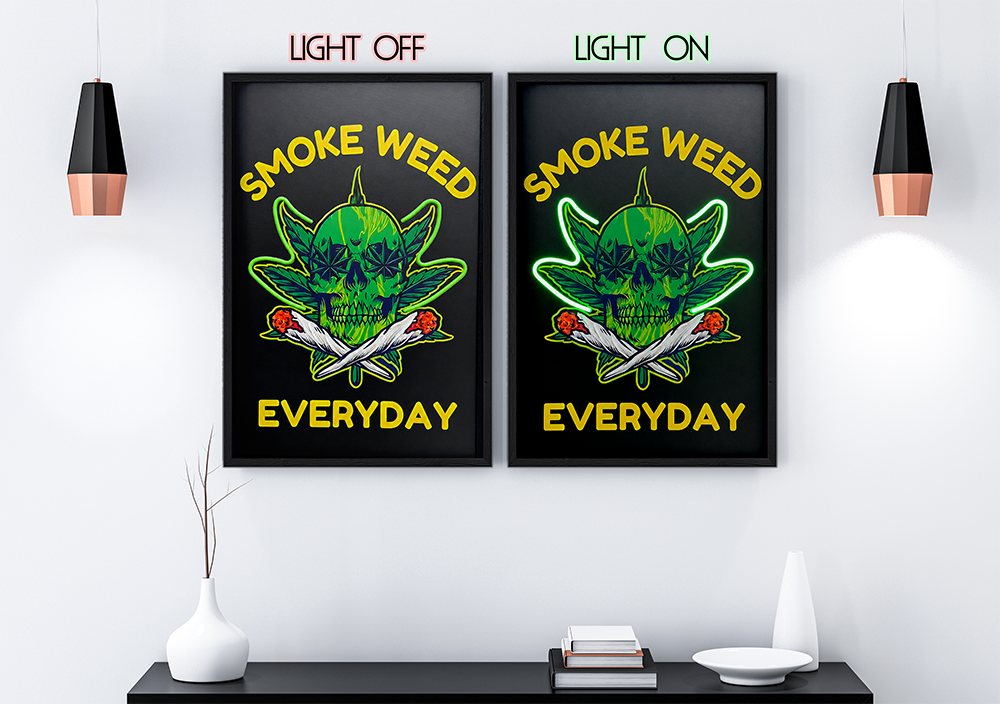 Quote Leaf - Framed Canvas Art w/ LED