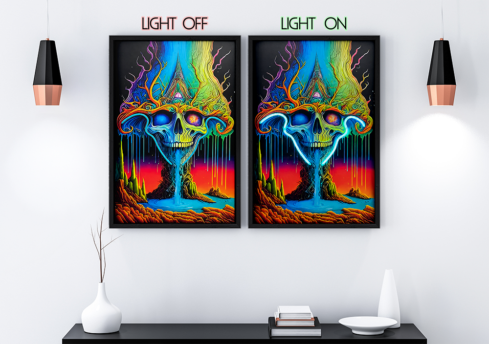 Vibrant Trip - Framed Canvas Art w/ LED