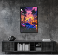 Neon City Drive - Resin Canvas Art