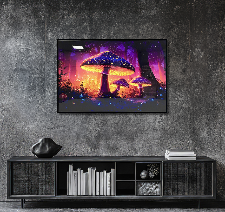 Mushroom Fields - Resin Canvas Art