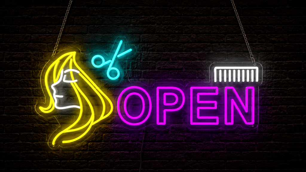 Barbershop Open - LED Neon Sign