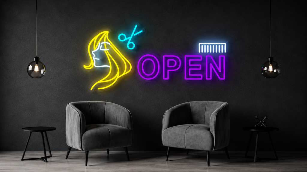 Barbershop Open - LED Neon Sign