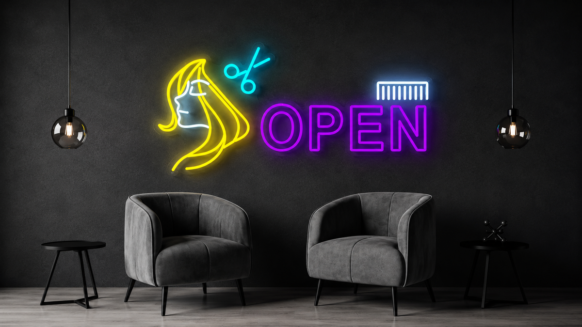 Barbershop Open - LED Neon Sign
