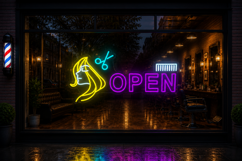 Barbershop Open - LED Neon Sign