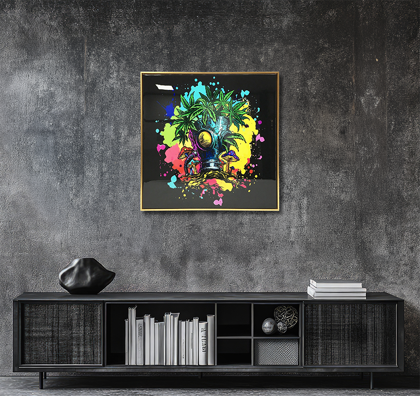 Gas Mask Planter - Resin Canvas Art