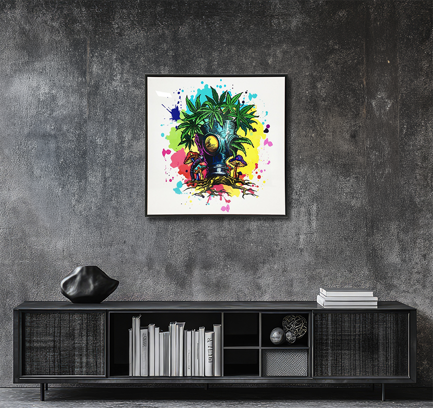 Gas Mask Planter - Resin Canvas Art