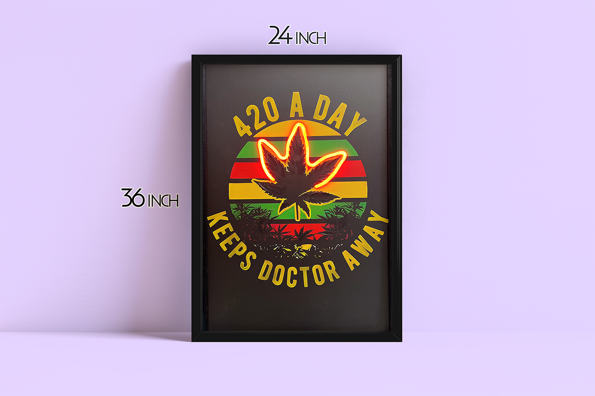 420 Everyday - Framed Canvas Art w/ LED