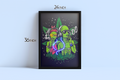 Groovy Vibes - Framed Canvas Art w/ LED