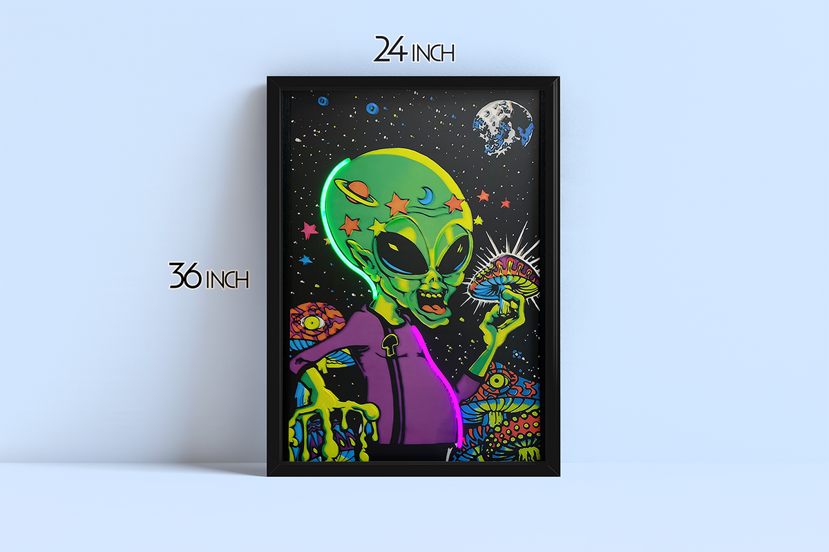 Space Travelers - Framed Canvas Art w/ LED
