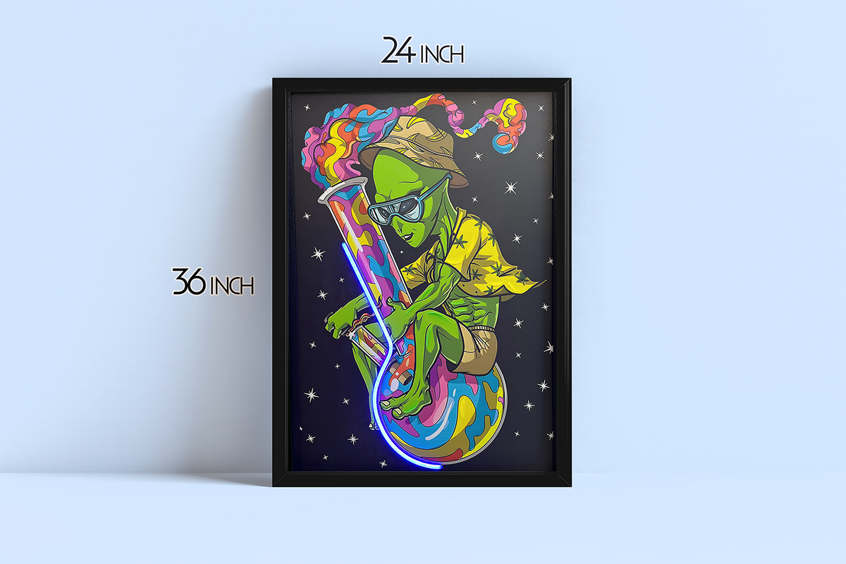 Space Travelers - Framed Canvas Art w/ LED