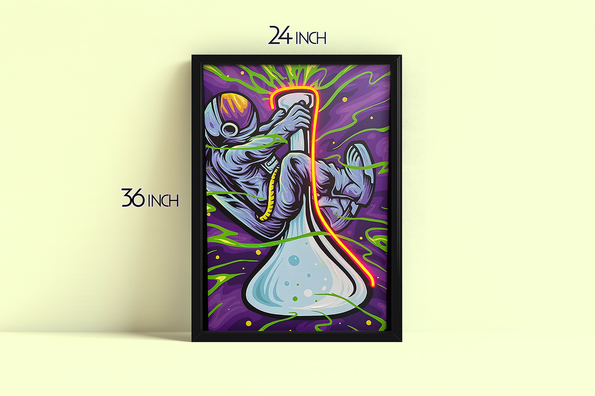 Hemp Party - Framed Canvas Art w/ LED