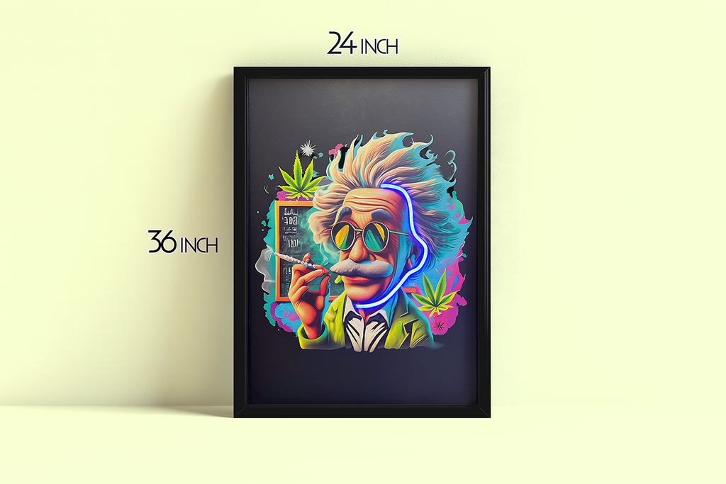 Relativity Professor - Framed Canvas Art w/ LED