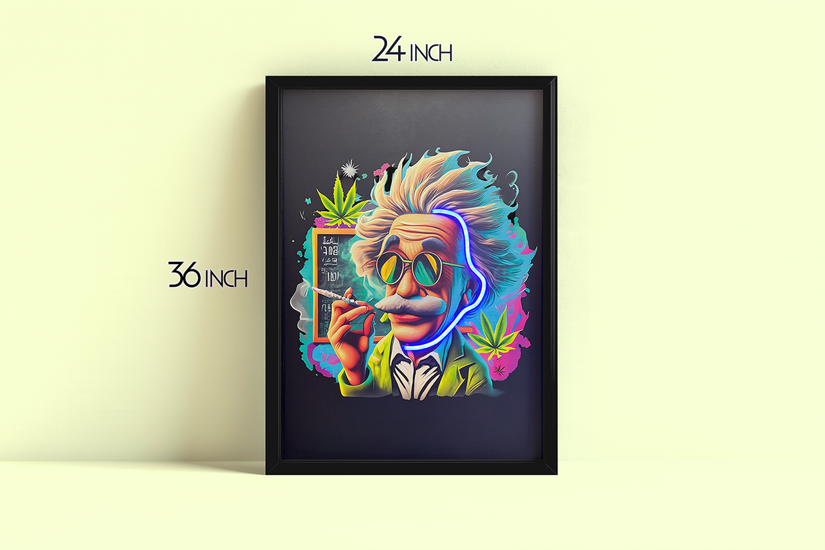 Relativity Professor - Framed Canvas Art w/ LED