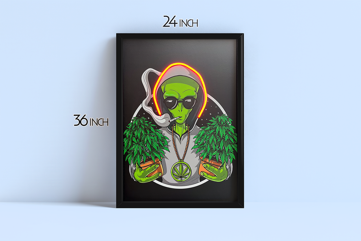 Groovy Vibes - Framed Canvas Art w/ LED