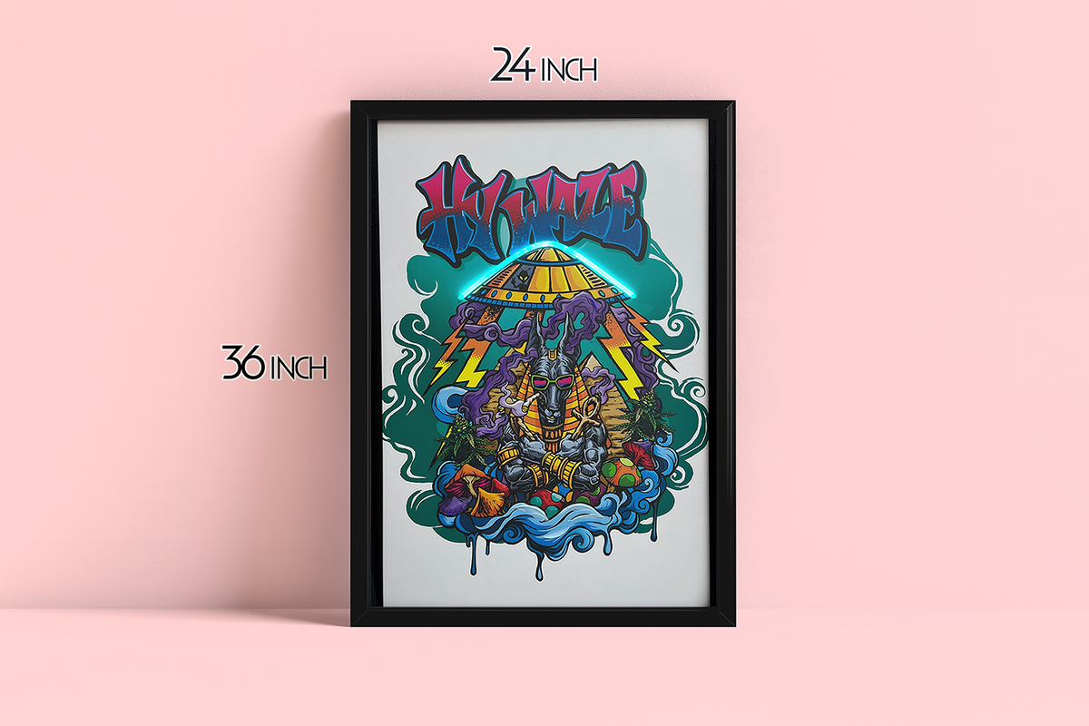 Anubis - Framed Canvas Art w/ LED
