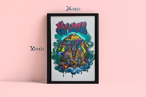 Anubis - Framed Canvas Art w/ LED