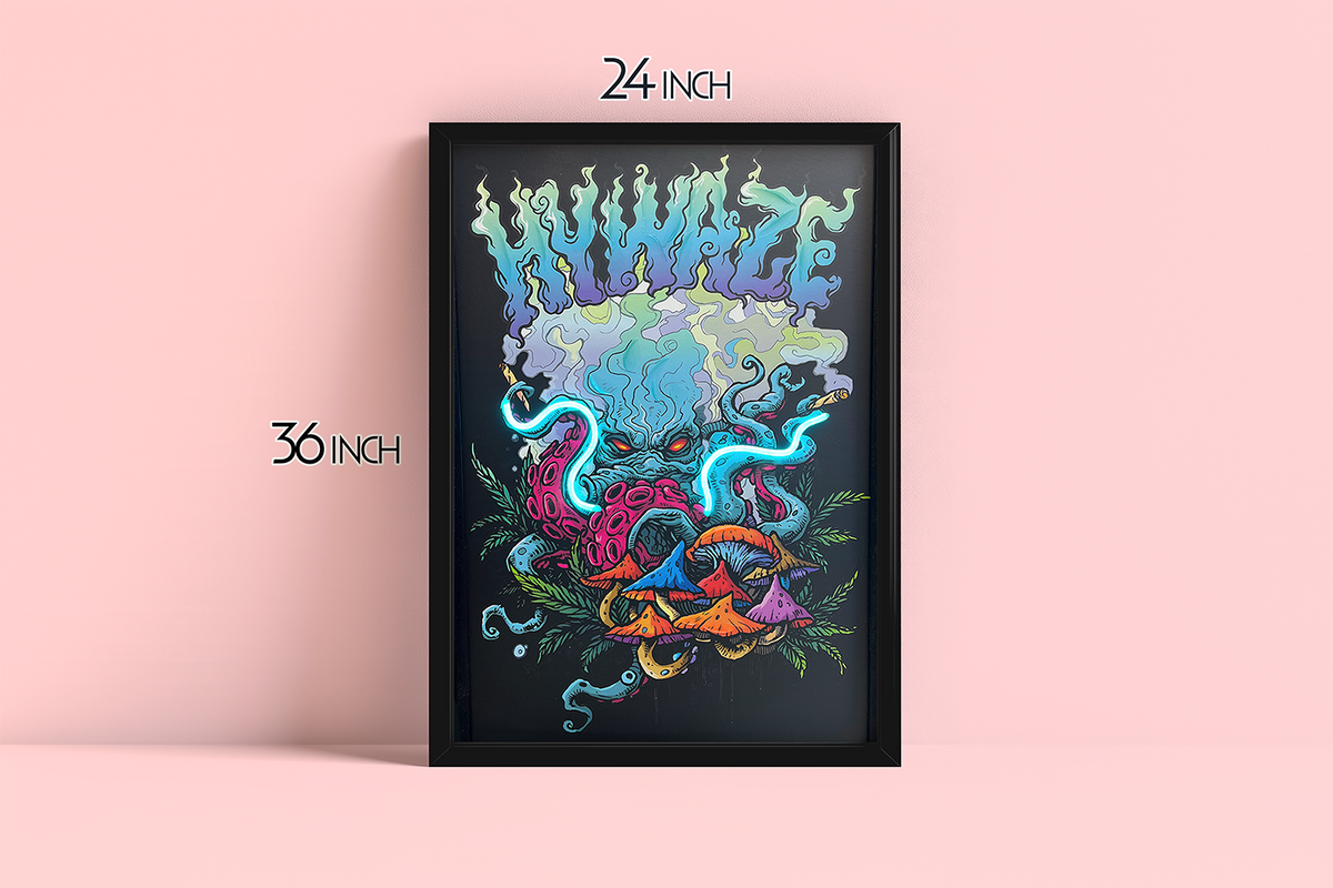 Octopus - Framed Canvas Art w/ LED