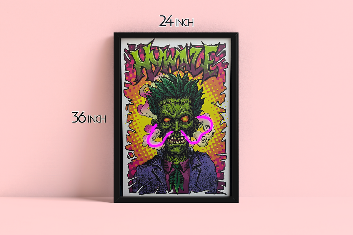 Zombie - Framed Canvas Art w/ LED