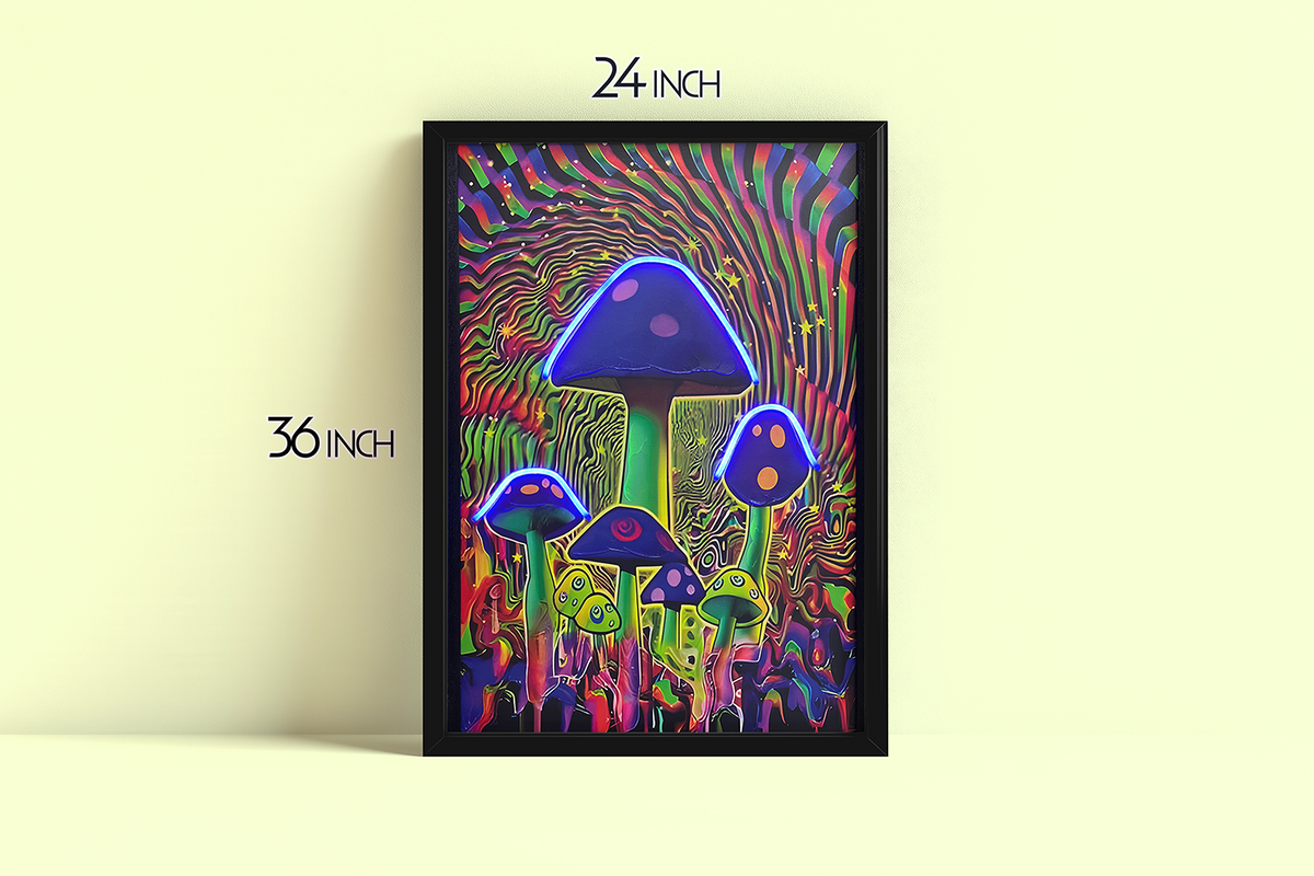 Vibrant Trip - Framed Canvas Art w/ LED
