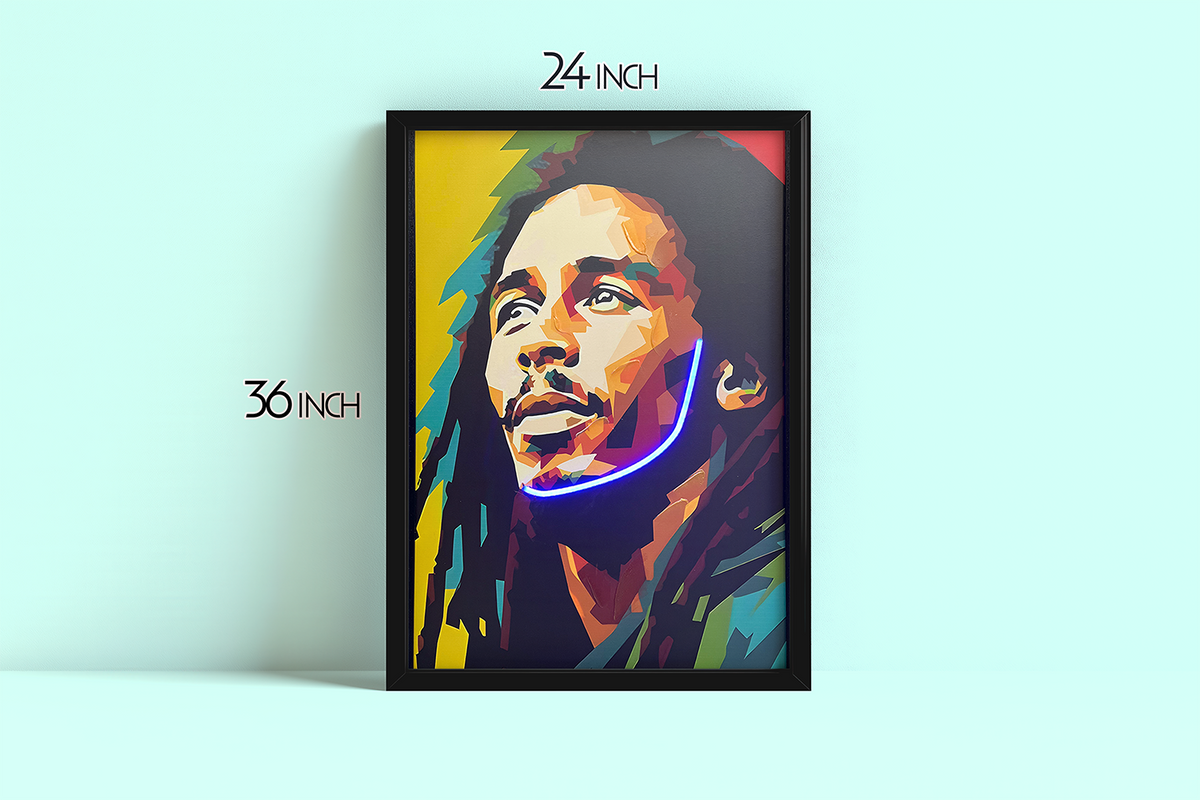 Portrait Bob - Framed Canvas Art w/ LED