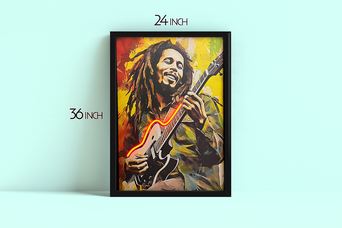 Electric Bob - Framed Canvas Art w/ LED