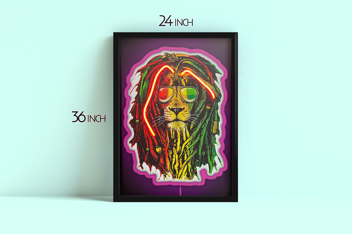 Portrait Bob - Framed Canvas Art w/ LED